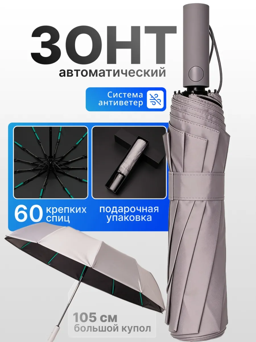 Зонт автомат антиветер складной