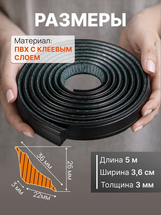 FRAYS DECOR Плинтус потолочный самоклеящийся, черный, фото 2