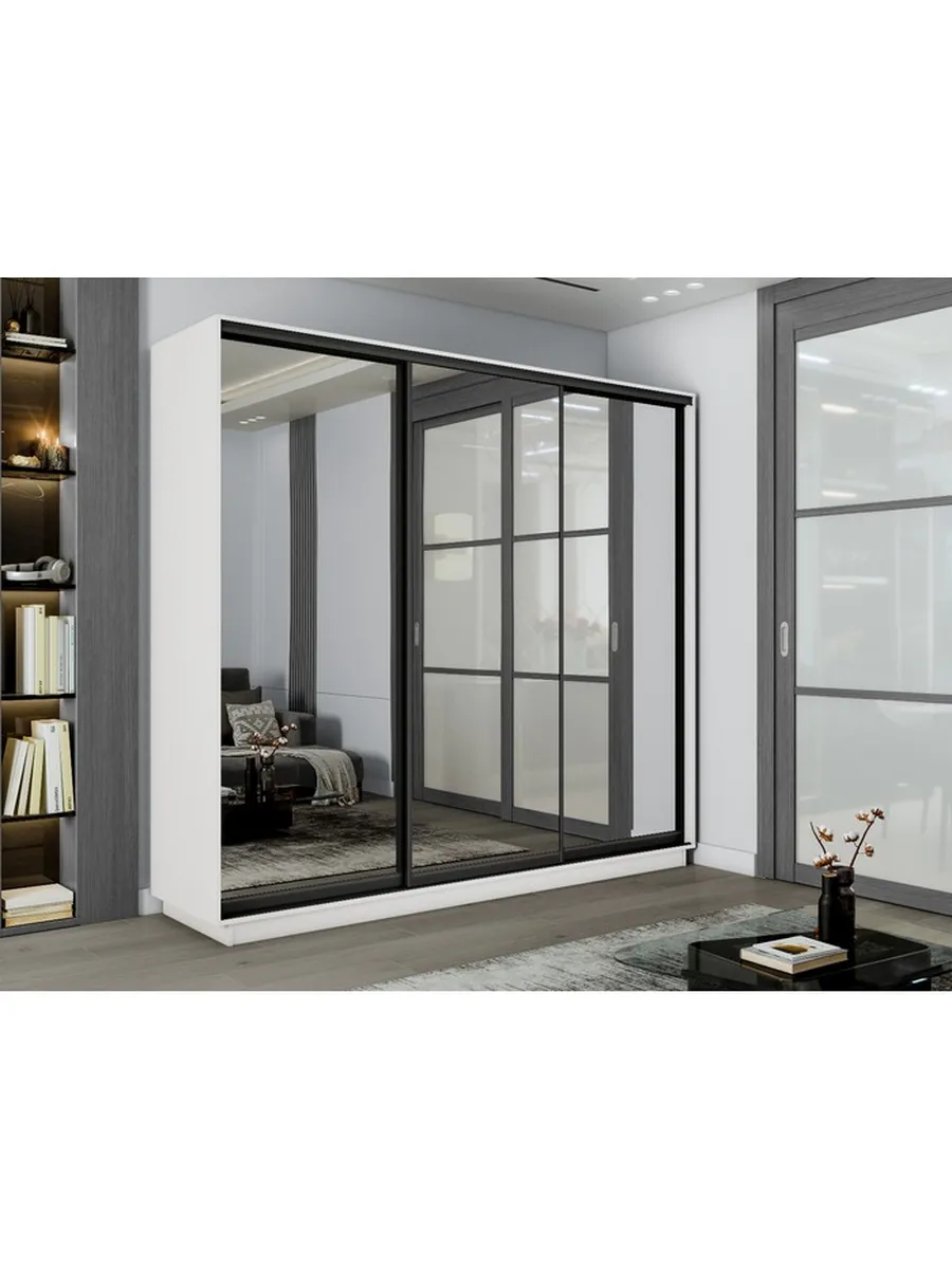Шкаф купе Экспресс 3дв зеркала, 210х60х220