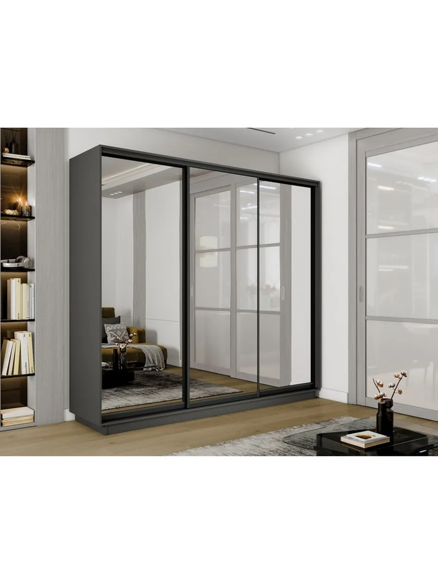 Шкаф купе Экспресс 3дв зеркала, 210х60х220