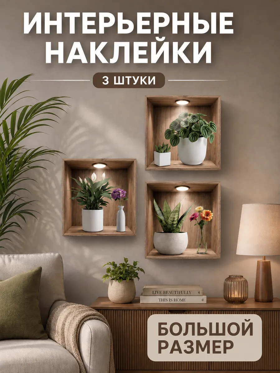 Наклейки на стену для декора большие интерьерные