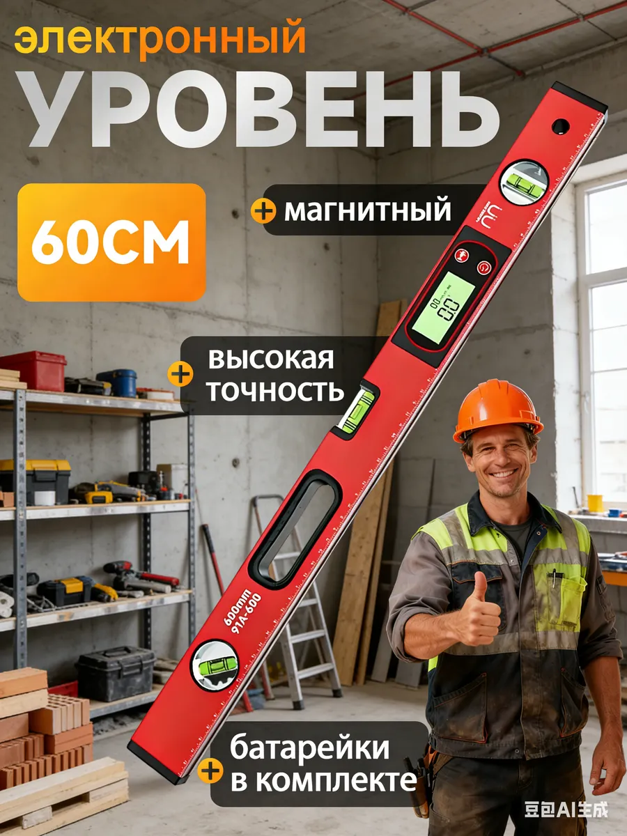 Электронный уровень строительный 60 см