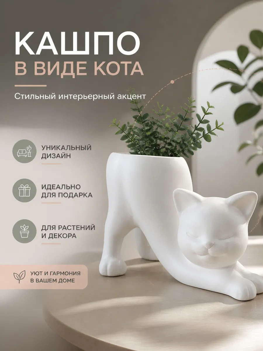 Кашпо кот