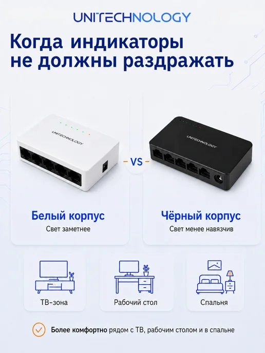 Сетевой коммутатор 5 портов 100 Мбит с UT-SO5F-B, вариант, фото 3