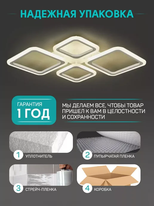 Lanbos Люстра потолочная светодиодная с пультом на кухню, черный, фото 5