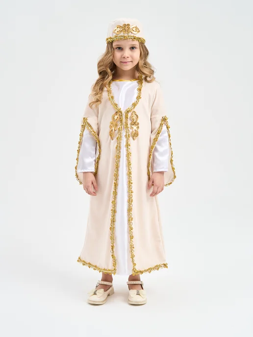 Slottoy Кавказский народный костюм для девочки, белый, фото 2
