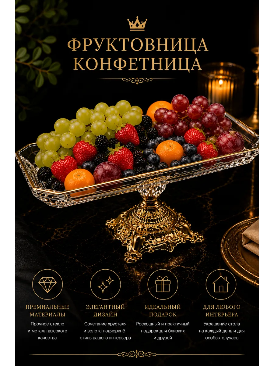 Фруктовница металлическая ваза