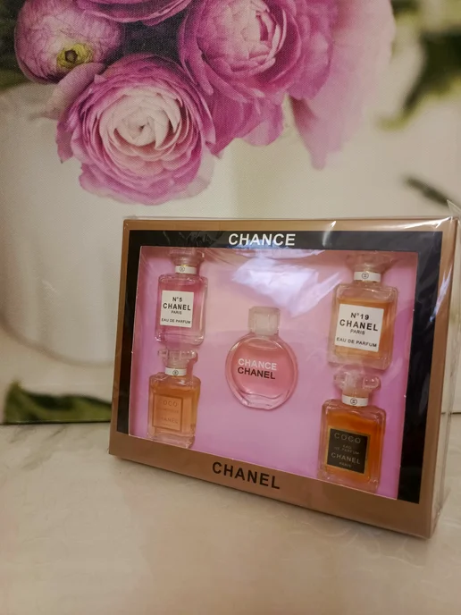 Духи ПОДАРОЧНЫЙ НАБОР ДУХОВ - CHANEL 5в1. миниатюр, 5 шт, фото 2
