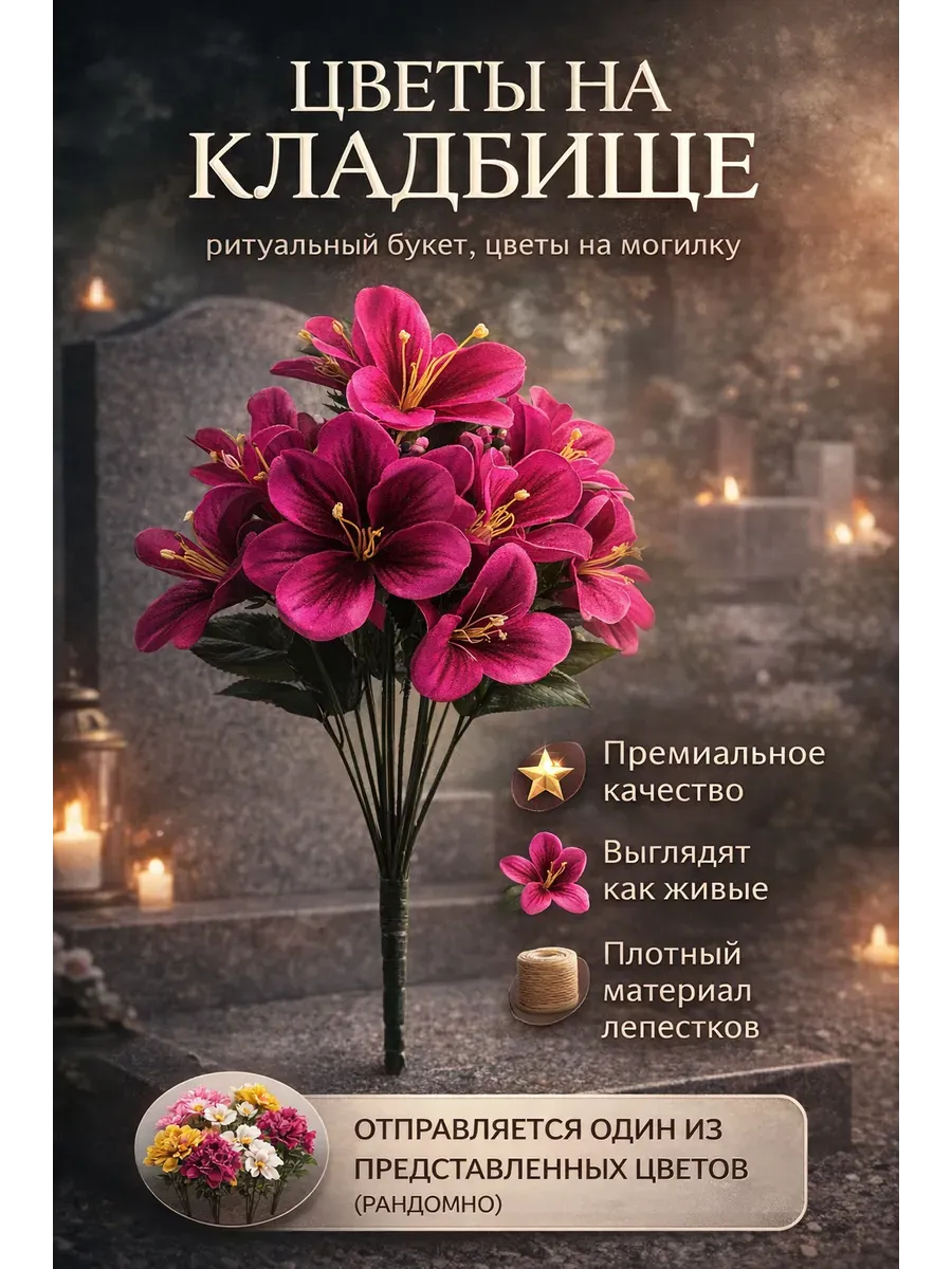 Искусственные цветы на кладбище букет ритуальный