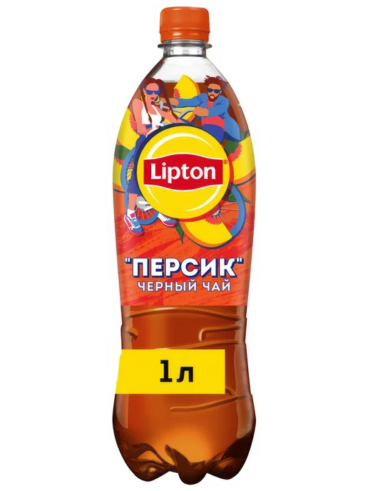 Холодный чай Lipton черный со вкусом персика 1,5 л, 1 л