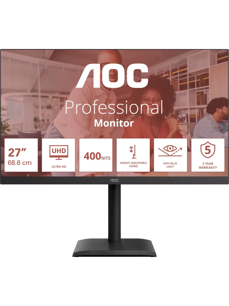 AOC Монитор 27 Дюймов 4K для офиса U27E4CV