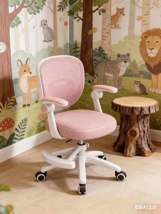 Happy Baby Детское компьютерное кресло CH106 розовое, ткань сетка, розовый