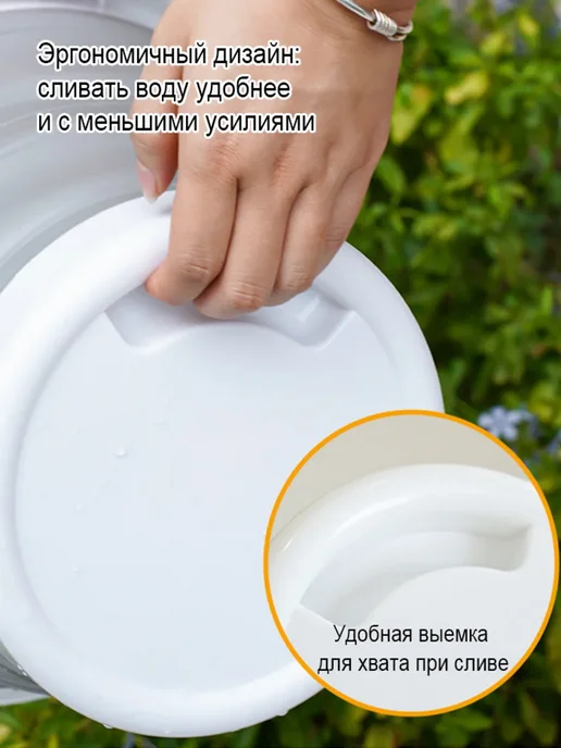 Ведро складное 5 л силиконовое для дома дачи и авто, серый, фото 7