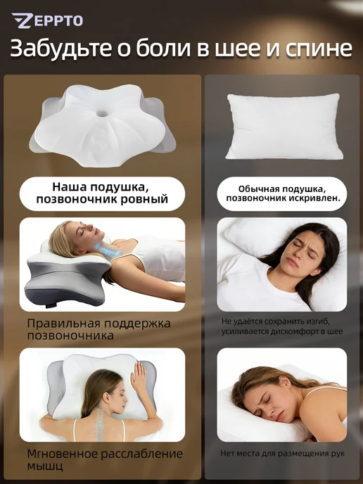ZEPPTO Ортопедическая подушка с эффектом памяти, белый, фото 3