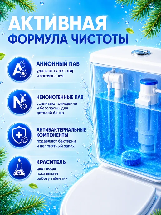 SEP Таблетки для унитаза чистящие Цитрусовая волна 10 шт*16гр, 6 шт, 50 г, фото 5