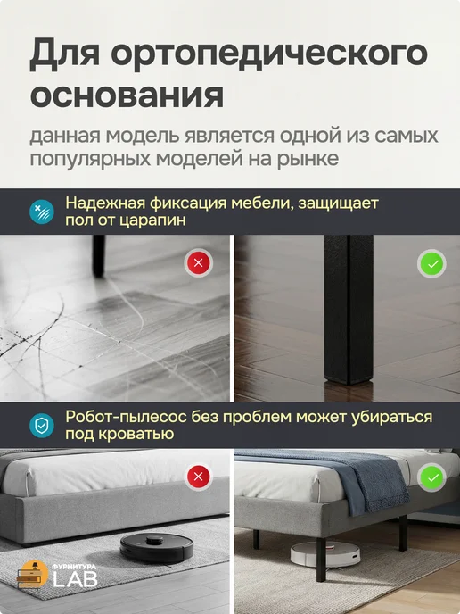 Ножки для кровати металлические, опора мебельная 5 шт, 5 шт, фото 4