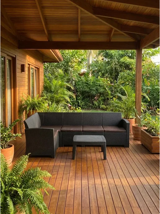 Astela Mebel Комплект садовой мебели Анапа Relax + подушки, коричневый, фото 2