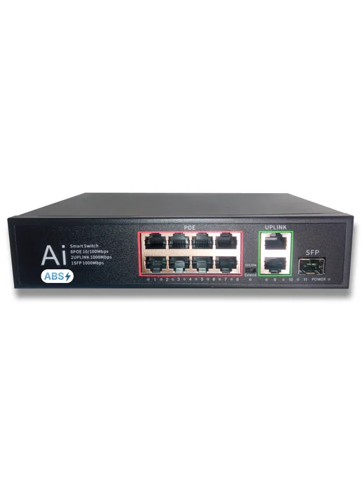 Коммутатор PoE 8 портов +2 LAN Гигабитс+SFP, вариант, фото 7