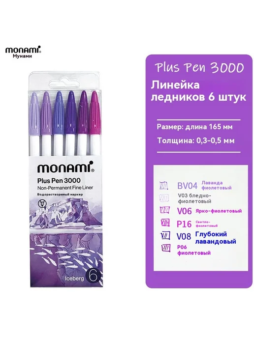 Ручка из нейтрального волокна Радуга 6 цветов, 6 цв., фото 3