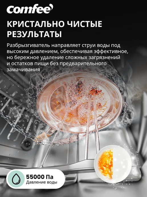 Comfee Отдельностоящая посудомоечная машина CDW455WI, 45 см, Wi-Fi, вариант, фото 4