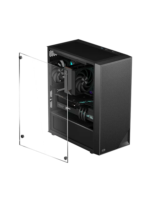PcCOOLER Корпус для ПК C3B310 BK mATX закаленное стекло без БП черный, черный, фото 8