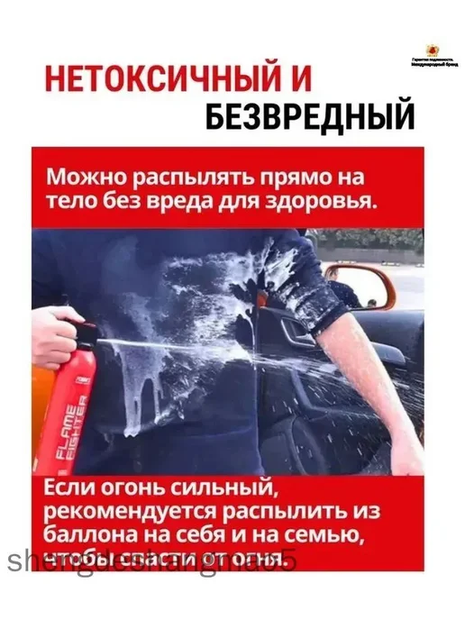 Автомобильный огнетушитель ОВЭ 0.62 л с кронштейном, 620 мл, фото 2