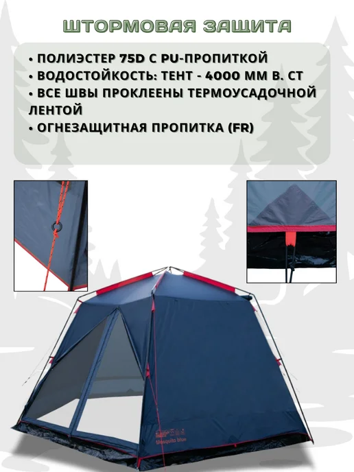 Tramp Шатер Трамп Lite Mosquito Blue, синий, фото 4