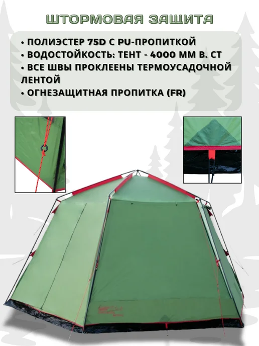 Tramp Шатер Трамп Lite Mosquito Blue, зеленый, фото 4