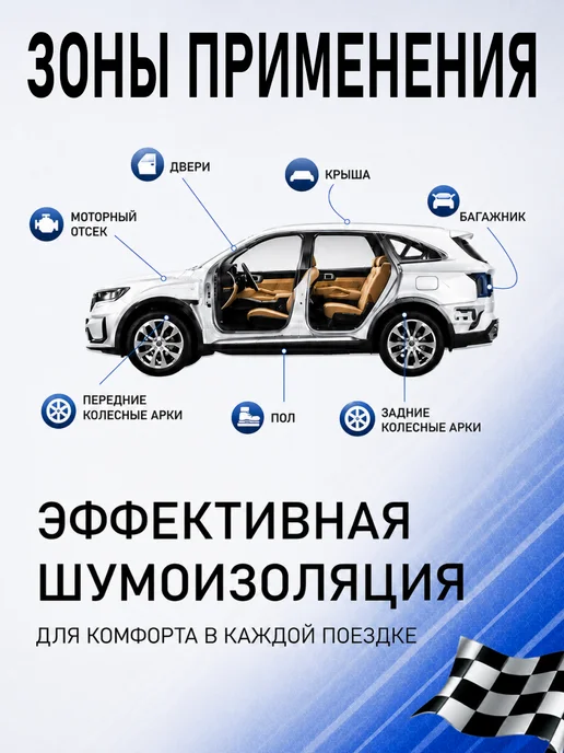 Виброниум Шумоизоляция и виброизоляция ВБ-4 4мм, 0.875 м2, 10 шт, фото 4