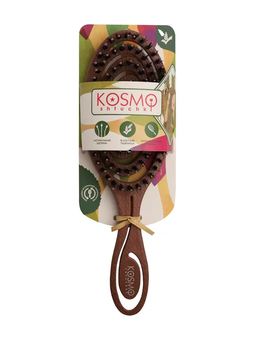 KosmoShtuchki Расческа для волос Био спиральная комбинированная мокко, коричневый, фото 2