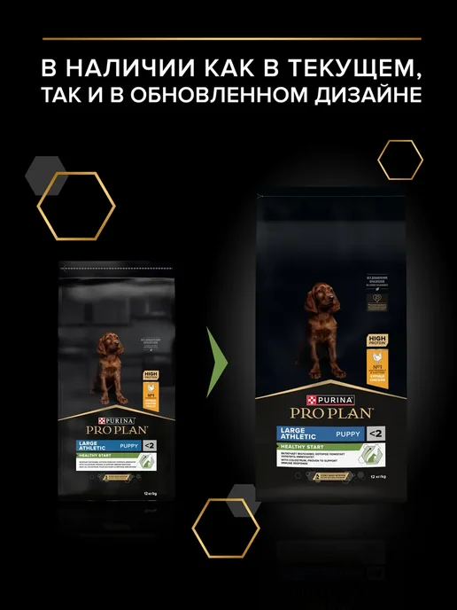 Сухой корм PRO PLAN Атлетическим Телосложением для собак, щенки, курица, 12,1 кг, фото 2