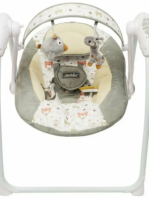 Детские электронные качели Swinging Baby Gray, серый, фото 2