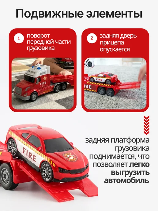 Gremlin Детская машинка пожарный автовоз со светом и звуком, красный, фото 6