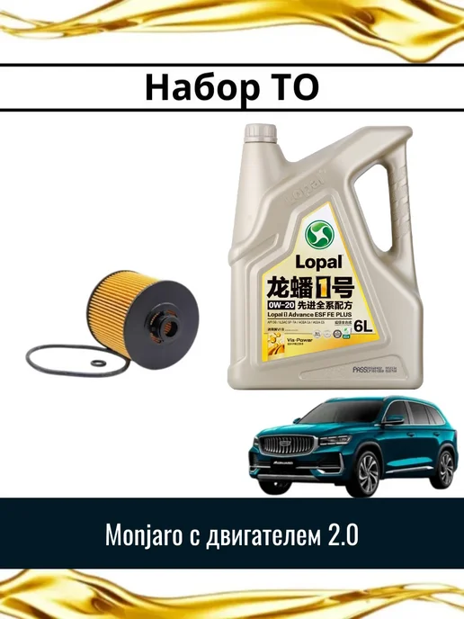 Комплект (Фильтр + Масло) для ТО на Geely Monjaro 2.0, 6 л