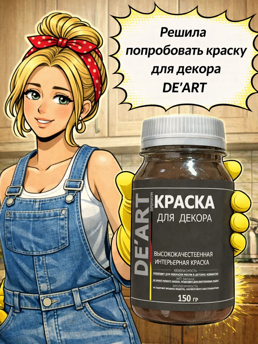 Краска для декора и мебели 150гр орех фото 2