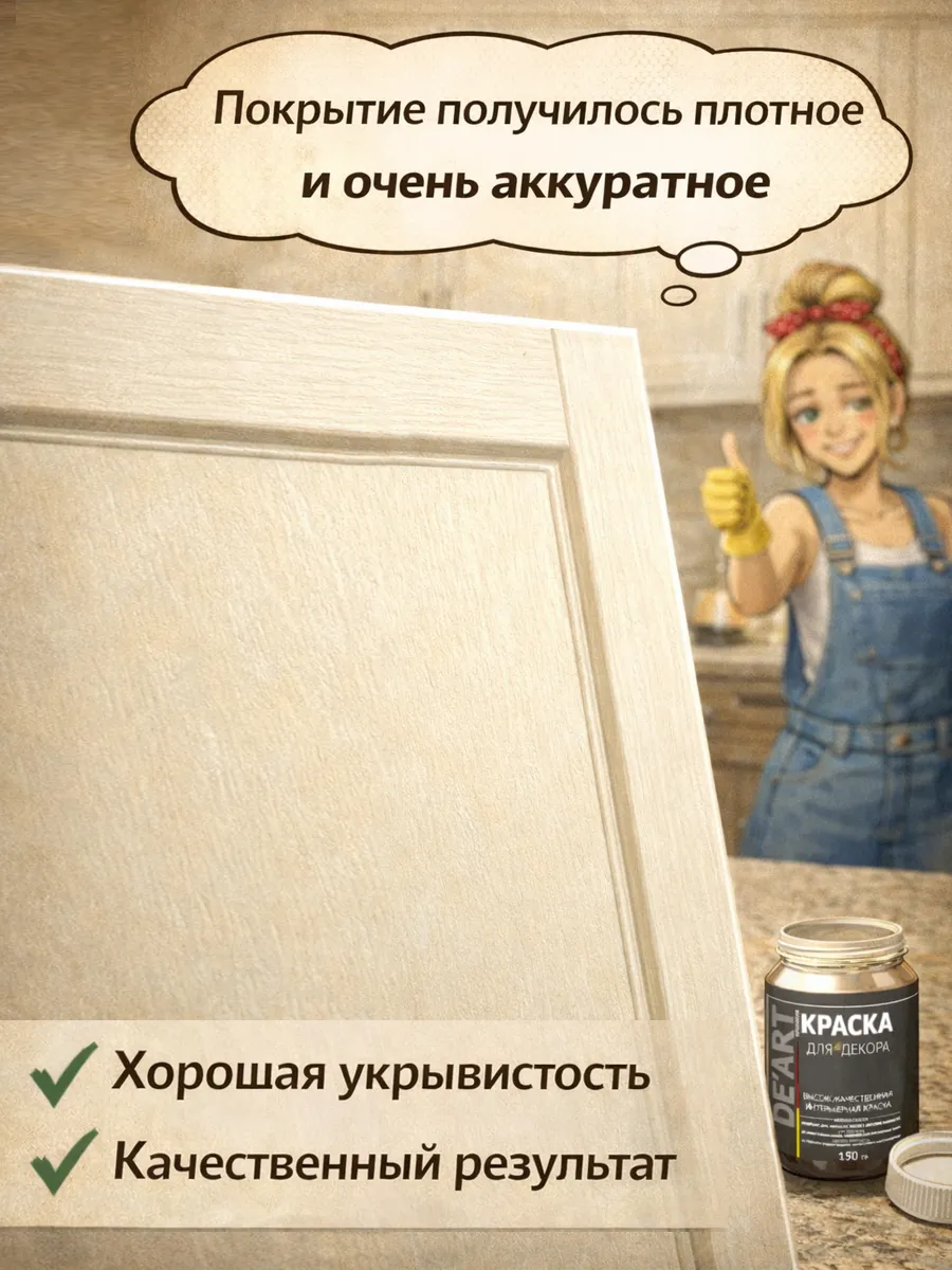 Краска для декора и мебели 150гр оливковый фото 5