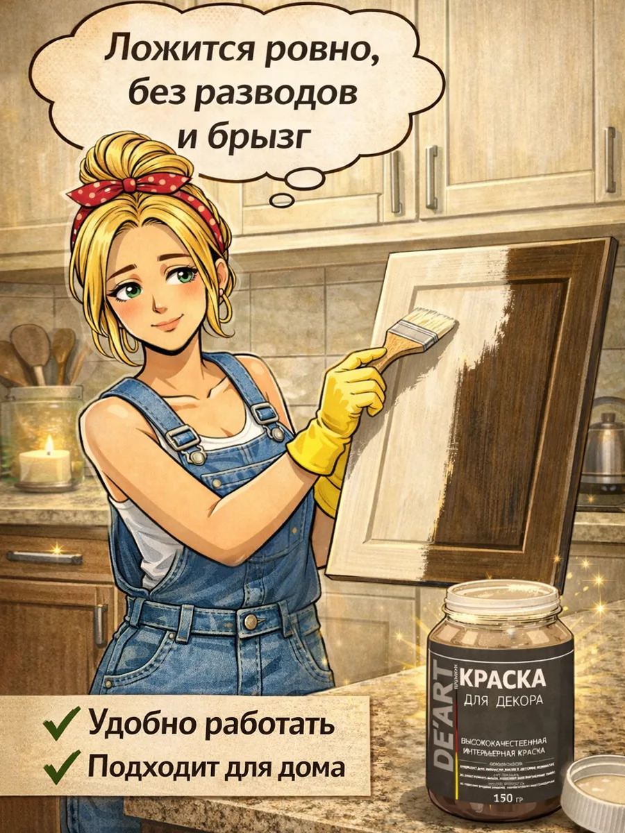 Краска для декора и мебели 150гр кофе с молоком фото 2