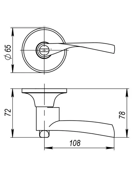 AJAX Ручка защелка DK610 BL-ET (6010 BL-E) (кл фик ) черный, черный, фото 2