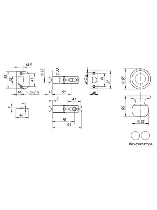 Punto Ручка защелка DK672 BL-BK (6072 BL-B) (фик ) черный, MAB-PS MAB-P без мат, фото 2