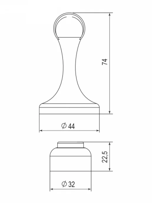 Punto Упор дверной напольный DFIX MF45 (DSM-45) магнитный SN-3 мат, вариант, фото 2