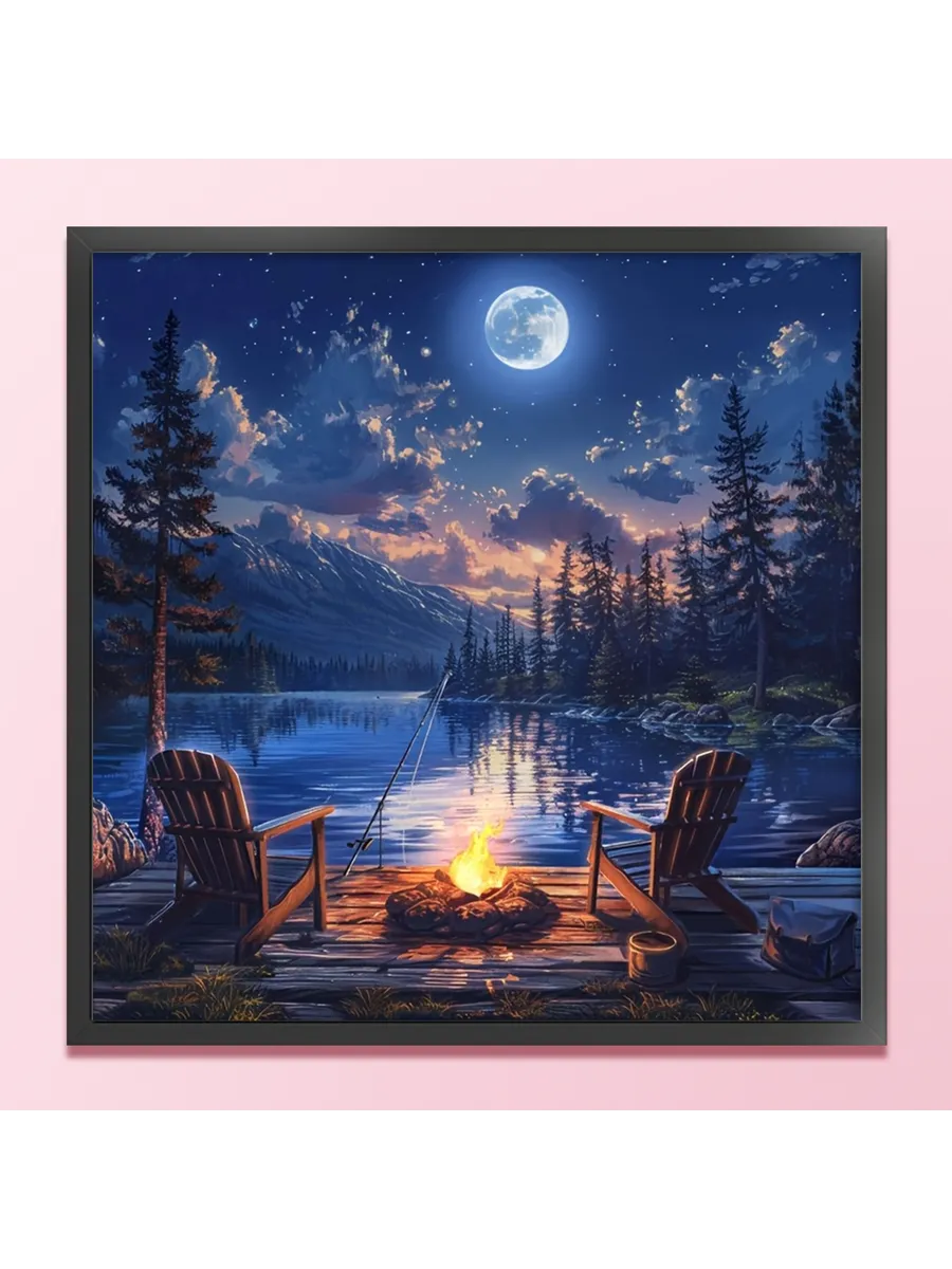 Костер Замок 14CT DIY набор крестиком 40x40см для интерьера