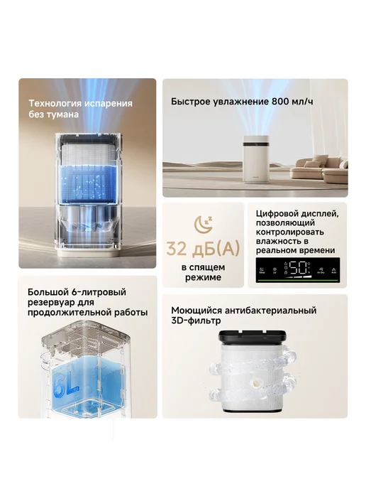 Dreame Увлажнитель воздуха H40 Essential, бежевый, бежевый, фото 4