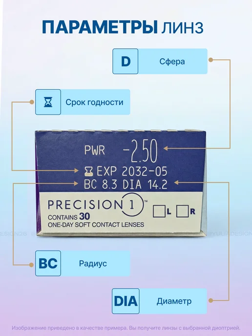 Alcon Контактные линзы однодневные Precision 1 30 шт. -2.75, 30 шт, фото 2