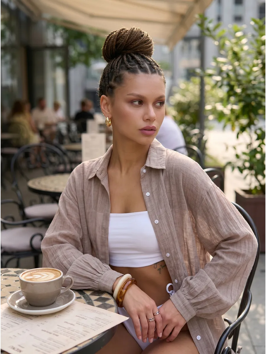 Рубашка из марлевки oversize