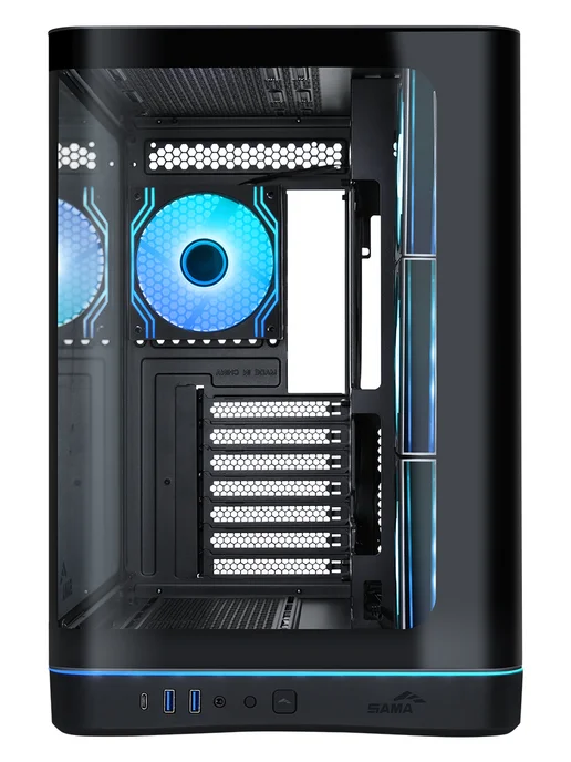 SAMA Компьютерный корпус V62S Mid Tower, ATX, стекло, ARGB, черный, фото 7
