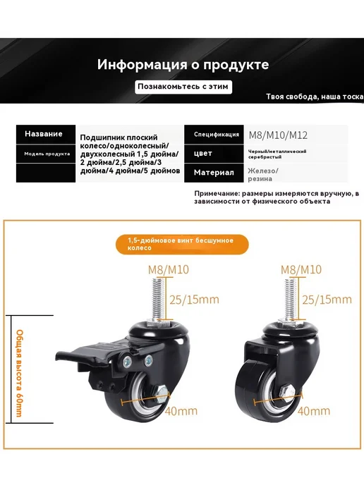 Колесо 1,5 дюйма, 3 дюйма, фото 19