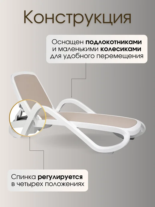 Zalger Garden Набор из 2-х шезлонгов Премиум, NARDI Шезлонг садовый уличный, фото 3