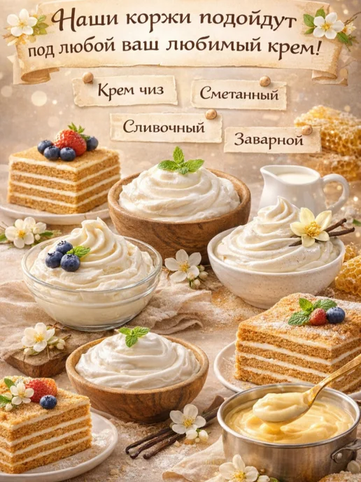 Коржи медовые для торта домашние 18шт 28см, 18 шт, фото 3