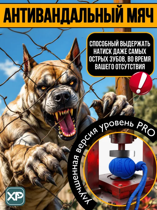 XPAWS Мячик для собак на веревке, синий, фото 2