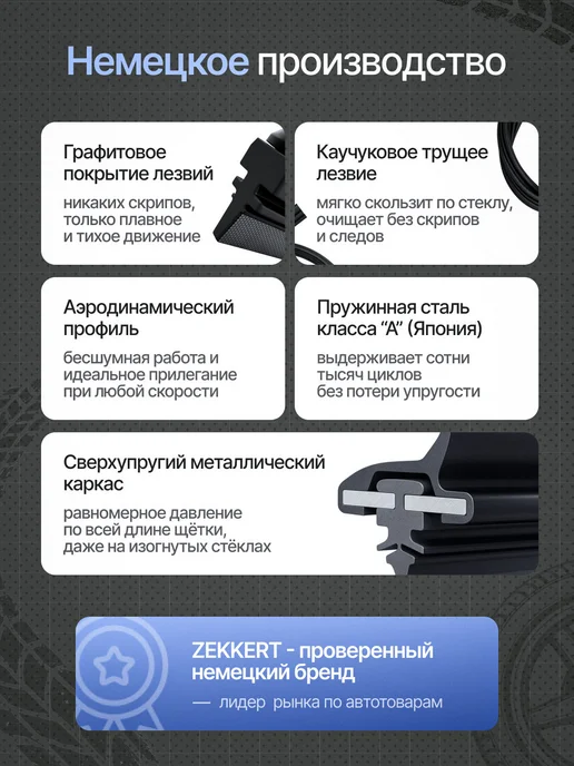 zekkert Гибридные щетки стеклоочистителей Skoda Octavia A7 60 на 48, вариант, фото 3